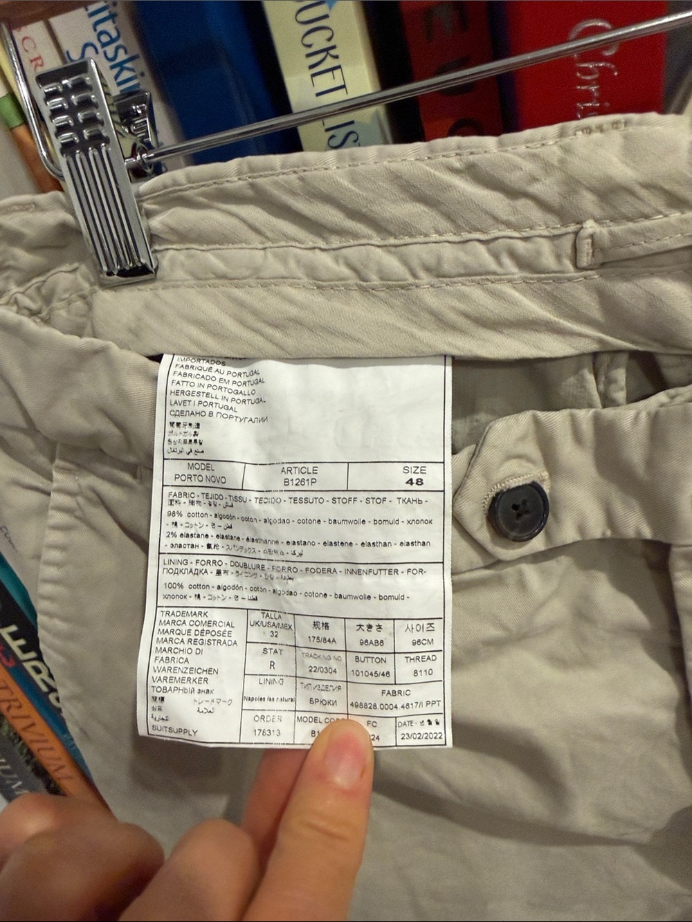 SuitSupply Porto Novo Chino Pants – Beige/Khaki size 48 - Picture 3 of 3